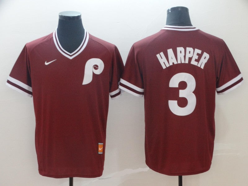 Men's Philadelphia Phillies Bryce Harper #3 Red Jersey